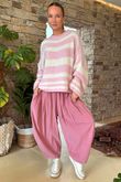 Made in Italy Big Softie Stripe Shortie Knit Blossom